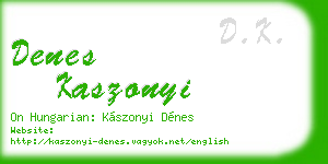 denes kaszonyi business card