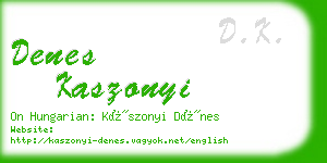 denes kaszonyi business card